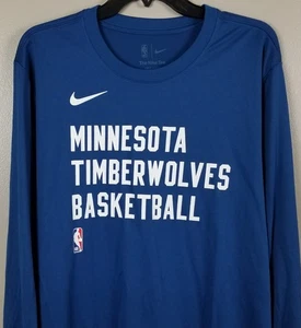 CAMISA NIKE MINNESOTA TIMBERWOLVES LS EMITIDA POR EL EQUIPO DE LA NBA AZUL (TALLA LT GRANDE-ALTO) - Imagen 1 de 11