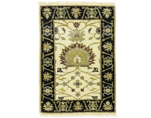 Handmade Cream Floral Design Oushak Chobi Rug Entryway Oriental Carpet 2X3 ft - Picture 1 of 12