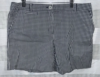 Pantalones cortos chinos Jones New York Signature para mujer talla 8 16 azul blanco a cuadros elásticos Foto 1 de 4