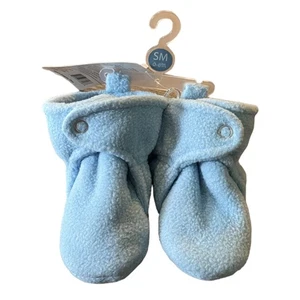 Luvable Friends Blue Adjustable Closure Non Skid Booties 0-6 Months - Picture 1 of 3