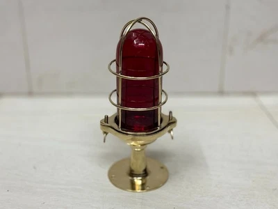 Lámpara de mampara náutica vintage de latón con pantalla - Antiguo accesorio de pared de techo Foto 1 de 4