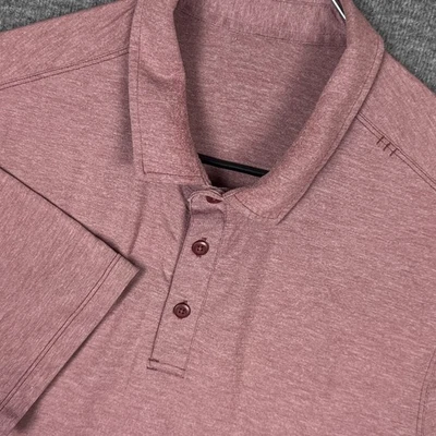 Lululemon Evolution Polo Shirt Mens Medium Red Heather Performance Golf Stretch - Image 1 of 4