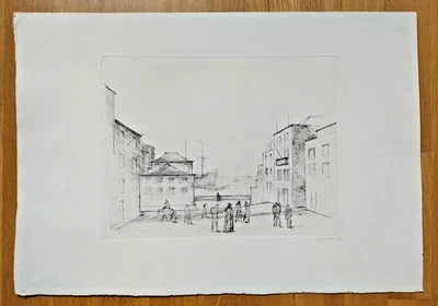 Hans Meid, "Hafen in Funchal", handsignierte Radierung von 1925 (2518) - Bild 1 von 4