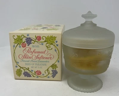 雅芳磨砂玻璃醒酒器天堂鸟香水皮肤软化剂时期片 — 第 1/4 张图片