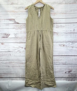 Ali Golden Womens Size S Jumpsuit Brown Sleeveless Relaxed Lagenlook *FLAWS* - Picture 1 of 16