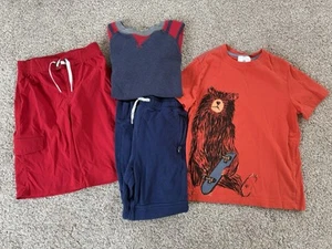 Hanna Andersson Youth 130 (8) Clothes Lot Red Blue Sweatshirt Pants Tshirt Swim - Picture 1 of 10