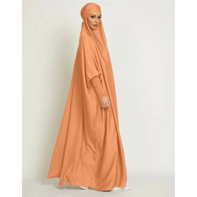 Vestido de oração muçulmano feminino burca kaftan overhead Khimar Abaya caftan robe Dubai - Imagem 1 de 4