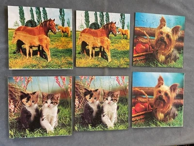Vintage Trio 3 X 36 Piece Jigsaws Favourite Animal Pictures Complete - Image 1 of 4