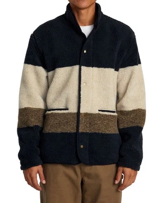 RVCA Westwood Snap Fleece Men's Jacket, Dark Khaki, X-Large - Image 1 of 4