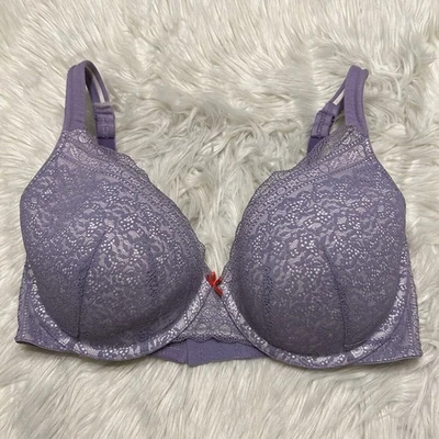 Cacique 38DD Bra Purple T Shirt Underwire Back Closure - Image 1 of 4
