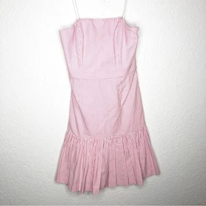 Vineyard Vines for Kentucky Derby pink white striped strapless dress size 00 NWT - Picture 1 of 14
