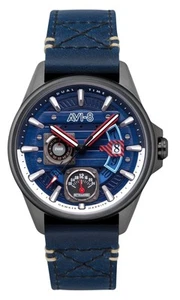 Orologio Uomo AVI-8 Hawker Harrier Regiment Quadrante Blu Casual Quarzo AV-4098-03 - Foto 1 di 8