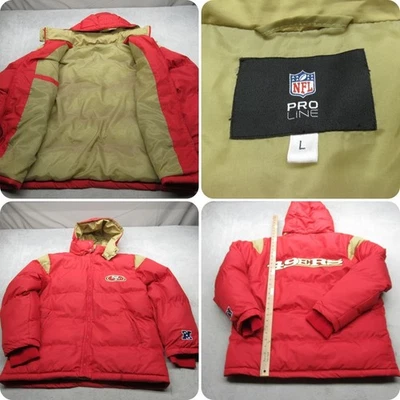 Jaqueta masculina San Francisco 49ers grande NFL Pro Line vermelha futebol com capuz bufante - Imagem 1 de 4