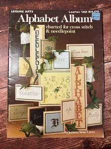 VTG 1979 Leisure Arts ALPHABET ALBUM Cross Stitch / Needlepoint Patterns - Picture 1 of 6