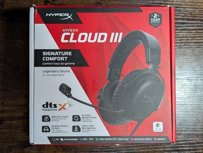 HyperX Cloud III Wired Gaming Headset 53mm Drivers for PC, PS5, Xbox Series X|S - Image 1 of 2