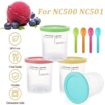 4pcs Creami Containers Ice Containers Replacement Jars with Lids for Ninja Ice Maker - Image 1 of 4