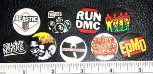 Hip Hop Button Pins Lot Old School A Tribe Called Quest De La Soul EPMD Wu Tang - Picture 1 of 1