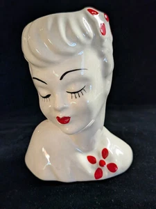Mid-Century 5.25" Betty Grable GLAMOUR GIRL LADY'S HEAD VASE ~ VG to EUC! - Picture 1 of 10