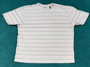 Route 66 Men's Original Clothing Co White Blue Striped Size Large T-Shirt - Picture 1 of 6