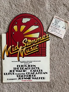 SIGNED Elton John 1975 Mid Summer Music Program, Eagles, Beach Boys, Joe Walsh - Picture 1 of 20
