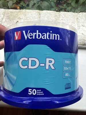 Verbatim CD-R Discs 700MB/80min 52x Spindle Silver 50/Pack 94691 New in Package - Image 1 of 2