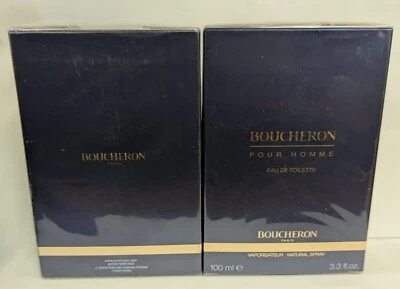 LOTE DE 2 BOUCHERON PARIS POUR HOMME DE TOILETTE SPRAY 3,3 fl oz NUEVO EN CAJA SELLADA Foto 1 de 2