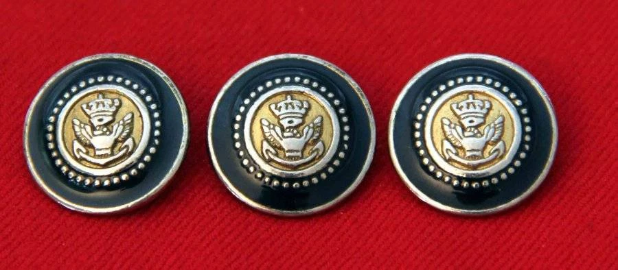 Three Cambridge Nautical Anchor Blazer or Jacket Buttons Gold Black Metal Shank - Image 1 of 1