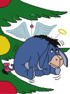 CROSS STITCH+ CRAFT PATTERN Eeyore Donkey Christmas Tree Ornament Winnie Pooh - Picture 1 of 16