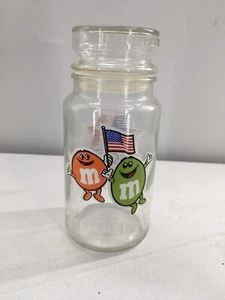 Vintage 1983 M&M's '84 Olympics Glass 8" x 4" Candy Jar - Picture 1 of 11