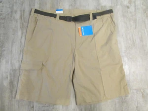 NEW COLUMBIA SYCAMORE FALLS CARGO SHORTS MENS 44 TAN FLAT FRONT FREE SHIP - Picture 1 of 6