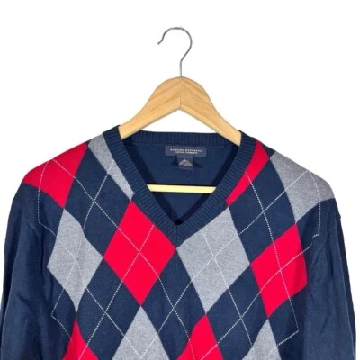 Banana Republic Men's  Sweater Navy Argyle Cashmere Blend Size Large - Image 1 of 4