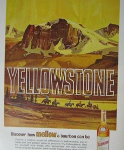Yellowstone Vintage 1965 Cowboys On Horseback Original Print Ad 8.5 x 11" - Picture 1 of 2