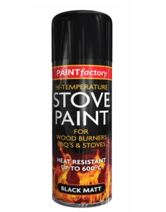 400ml Hochtemperatur Matt Schwarz Lack Spray BBQ Ofen Hitzebeständig bis 600°C - Bild 1 von 4