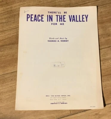 There'll Be Peace In The Valley For Me - Thomas A. Dorsey- Sheet Music (1966) - Image 1 of 4
