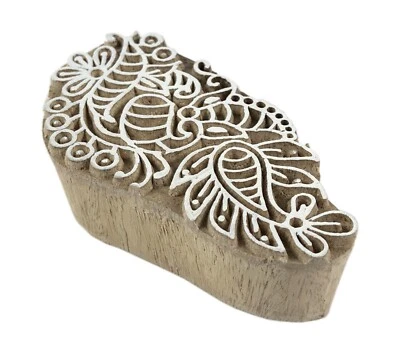 Hand Carved Block - Textile Printing - New Handmade Paisley Design. i77-297 - Image 1 of 4