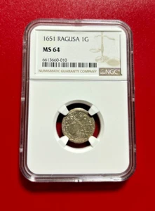 1651 RAGUSA 1 GROS NGC MS 64 TOP POP HIGHEST GRADE - Picture 1 of 5