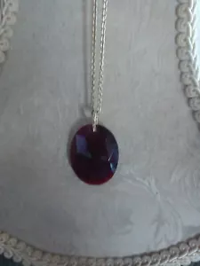 Monet Burgundy & Gold Rhinestone Necklace - Picture 1 of 5