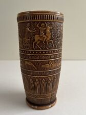 Vintage Vase / Ancient Greek Warrior Design Painted On Glass