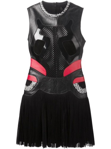 Abito Alexander Wang maglia pelle corpetto plissé plissettato plissettato taglia 2