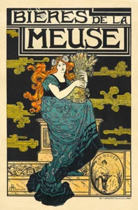 Bieres De La Meuse 1896 Vintage Beer Advertisement Giclee Canvas Print 12x18 - Picture 1 of 2
