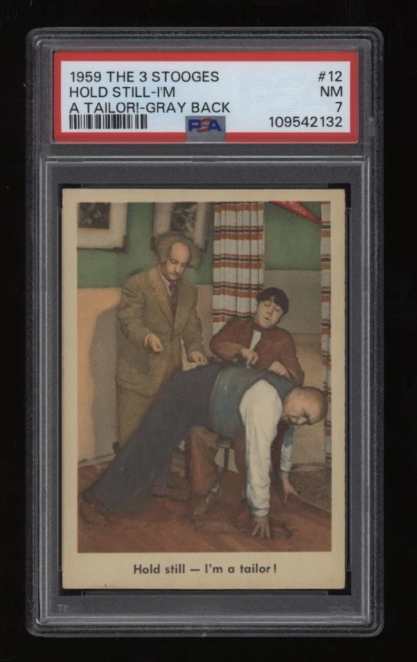 1959 Hold Still PSA 7 Fleer Three Stooges Gray Back #12 *NICE* Low POP2 4 Higher - Image 1 of 2