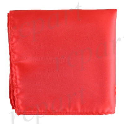 Nuevo Pañuelo Cuadrado de Bolsillo Poli Para Hombre Rojo Sólido Formal Boda Fiesta Foto 1 de 2