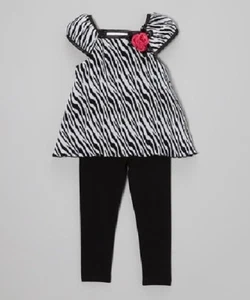 NUEVO ""Zebra ROSEBUDS"" Pantalones Capri Niñas Ropa 2T Primavera Verano Boutique Niños - Imagen 1 de 1