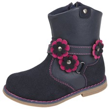 Girls Toddlers Faux Leather Mid Calf Ankle Boots Glitter / 3D Flower Shoes Size