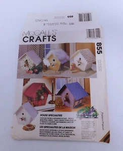 1993 McCall's Uncut Pattern 855 Craft One Size Bird Houses - Picture 1 of 3