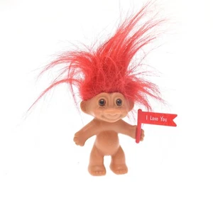 Russ Troll Puppe rote Haare I Love You Flagge 3 Zoll - Bild 1 von 3