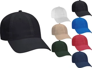 Heavy Brushed Cotton Twill Baseball Cap Plain Unstructured Low Profile Cap - Picture 1 of 8