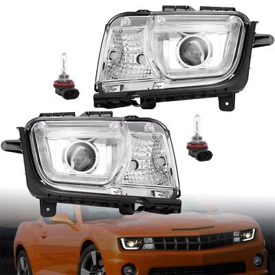Par de faros proyectores de tubo LED para Chevrolet Camaro 2010-2013 cromados Foto 1 de 4