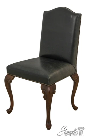 59954EC: Queen Anne Walnut Leather Occasional Chair Cover