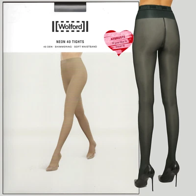 Wolford Neon 40 Tights • L • deep green ... Schimmernd, weicher Bund - Bild 1 von 4